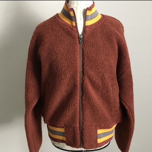 Madewell Sherpa Varsity Jacket New With Tag - Picture 4 of 8